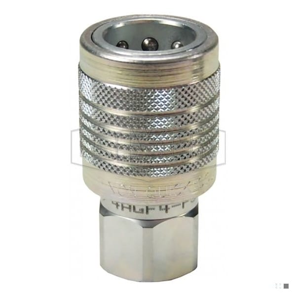 AG Series Push/Pull Agricultural Poppet Valve Coupler, 1/2-14 Nominal, Female NPTF, Steel